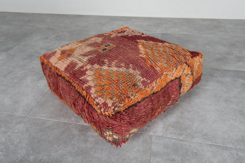 Vintage Moroccan Floor Cushion – Warm Earthy Tones Pouf