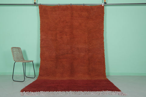 Berber Beni Ourain Rug 6.1 x 10.3 Ft - Red and Orange Wool Rug