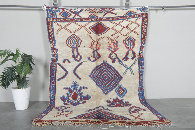 Moroccan Wool Rug - 5.1x7.3 ft | Artisan Handwoven