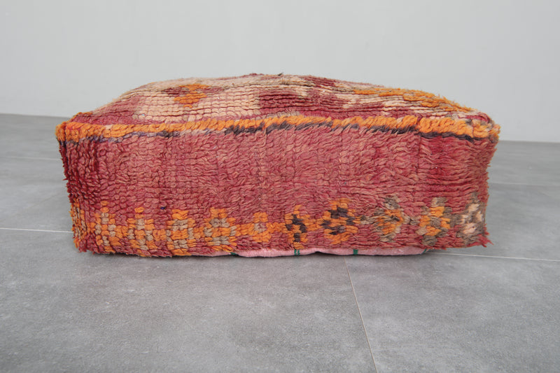 Vintage Moroccan Floor Cushion – Warm Earthy Tones Pouf