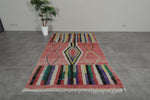 Vintage handmade moroccan berber colorful rug 4.8 FT X 8.4 FT