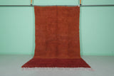 Berber Beni Ourain Rug 6.1 x 10.3 Ft - Red and Orange Wool Rug