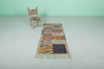 Colorful moroccan handwoven kilim 2.3 FT X 5.3 FT