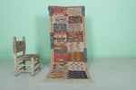 Colorful moroccan handwoven kilim 2.3 FT X 5.3 FT