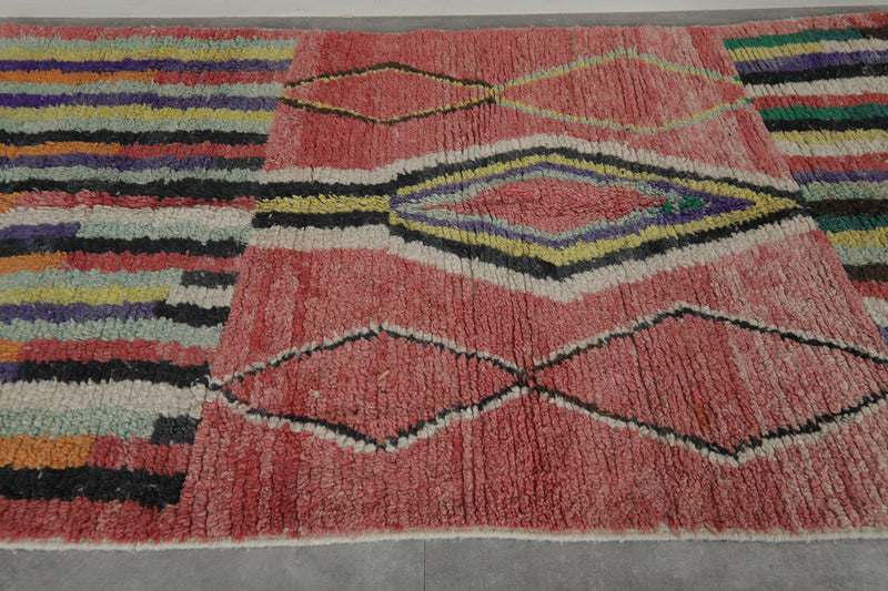 Vintage handmade moroccan berber colorful rug 4.8 FT X 8.4 FT