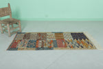 Colorful moroccan handwoven kilim 2.3 FT X 5.3 FT