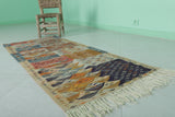 Colorful moroccan handwoven kilim 2.3 FT X 5.3 FT