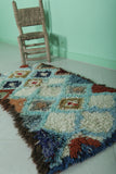 Moroccan berber rug 1.8 X 4 Feet - Boucherouite Rugs