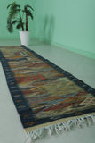 Moroccan colorful handwoven kilim 2 FT X 8.3 FT