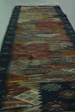 Moroccan colorful handwoven kilim 2 FT X 8.3 FT