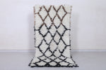 Moroccan Berber Rug 2.4 x 5.9 Feet - Handwoven Diamond Pattern