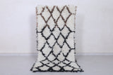 Moroccan Berber Rug 2.4 x 5.9 Feet - Handwoven Diamond Pattern