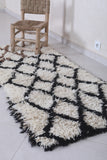 Moroccan Berber Rug 2.4 x 5.9 Feet - Handwoven Diamond Pattern