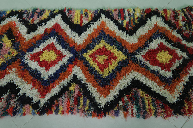 Colorful Moroccan runner rug 2.6 X 7 Feet