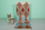 Moroccan berber rug 2.8 X 7.2 Feet - Boucherouite Rugs