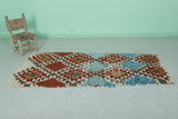 Moroccan berber rug 2.8 X 7.2 Feet - Boucherouite Rugs