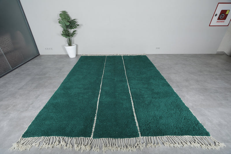 Handwoven Moroccan Rug – Elegant Green Design - Wool Rug