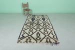 Moroccan berber rug 3.7 X 6.8 Feet - Boucherouite Rugs