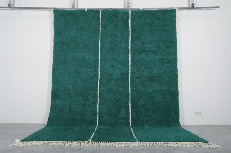 Handwoven Moroccan Rug – Elegant Green Design - Wool Rug