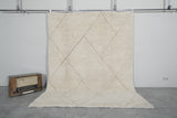 Moroccan Wool Rug - Cream Diamond Design | 7 x 9.1 Feet