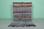 berber boucherouite rug  4.2 FT × 7 FT