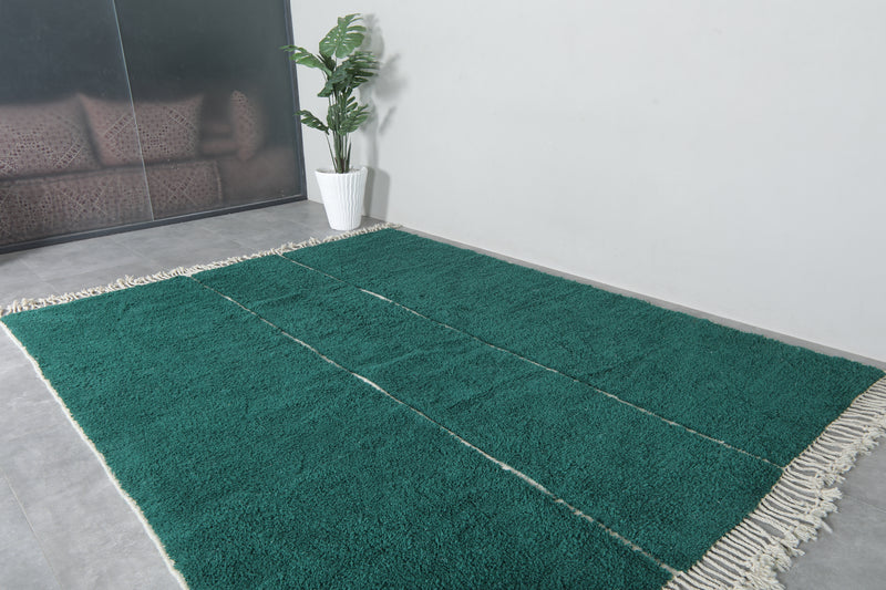 Handwoven Moroccan Rug – Elegant Green Design - Wool Rug