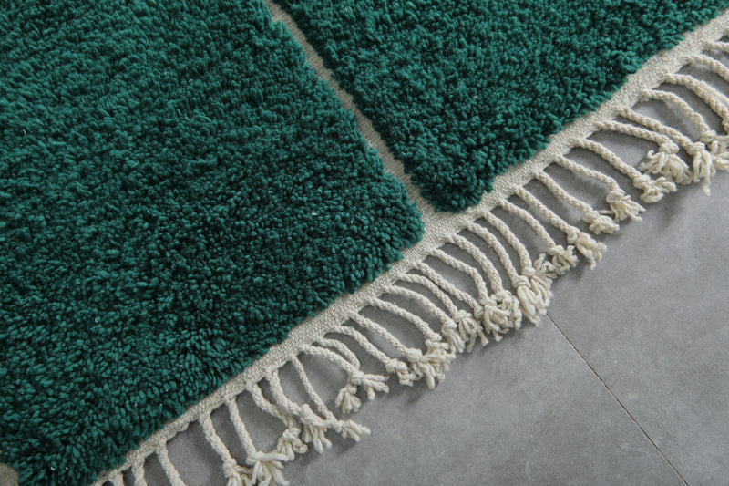 Handwoven Moroccan Rug – Elegant Green Design - Wool Rug - custom moroccan rugs