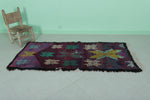 Moroccan berber rug 2.7 X 6.1 Feet Purple rug - Boucherouite Rugs