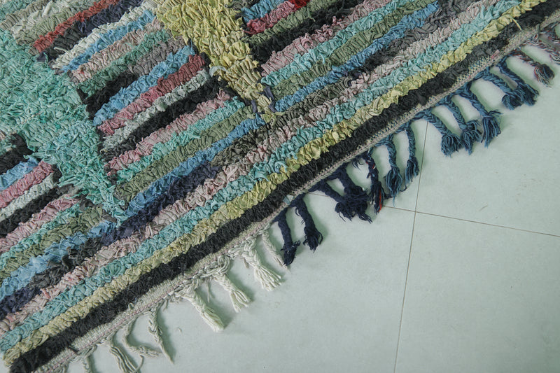 Colorful Boucherouite Area Rug - 3.6x6.1 ft | Handwoven Eco-Friendly