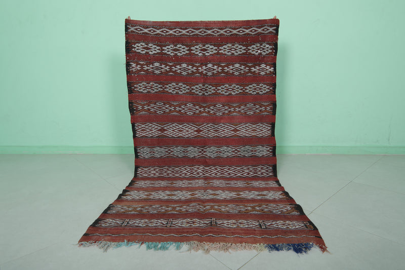 Handwoven Kilim Rug 3.3 FT x 6 FT - Traditional Moroccan Design