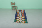 Moroccan berber rug 2.1 X 5.8 Feet - Boucherouite Rugs