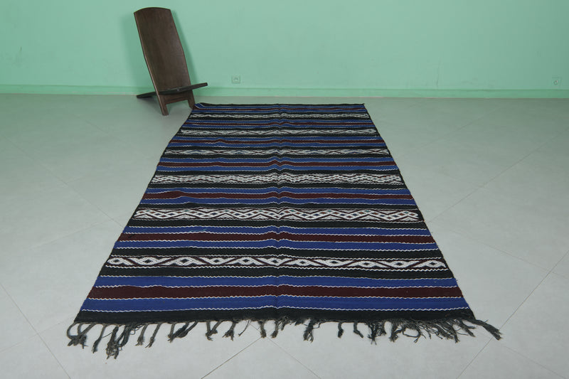 Handwoven Kilim Rug 5.2ft x 9.4ft – Traditional Moroccan Design in Blue