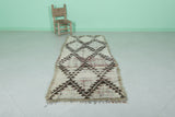 Moroccan berber rug 2.8 X 6.7 Feet - Boucherouite Rugs