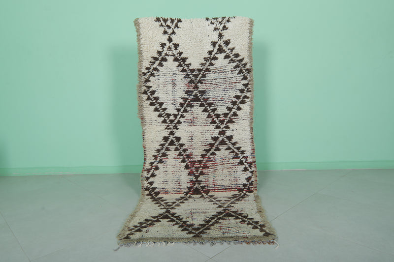 Moroccan berber rug 2.8 X 6.7 Feet - Boucherouite Rugs