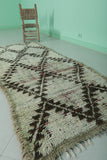 Moroccan berber rug 2.8 X 6.7 Feet - Boucherouite Rugs