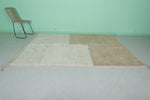 Moroccan Beni Ourain Rug 6 x 9 Ft - Beige and White Handmade Rug