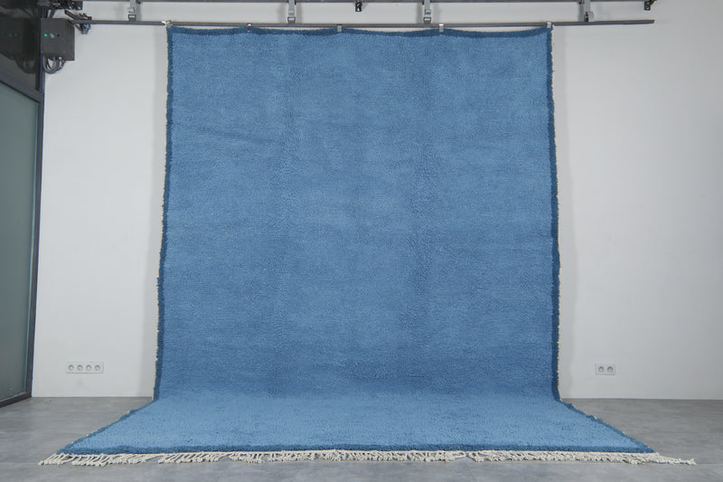 Handwoven Moroccan Rug – Elegant Blue Design - Wool Rug