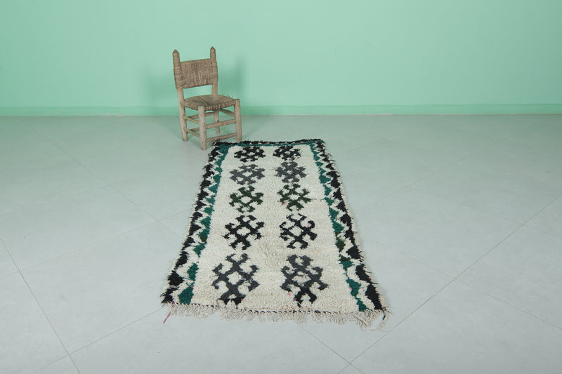 Moroccan berber rug 2.5 X 5.9 Feet - Boucherouite Rugs