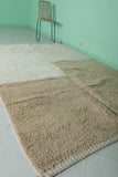 Moroccan Beni Ourain Rug 6 x 9 Ft - Beige and White Handmade Rug