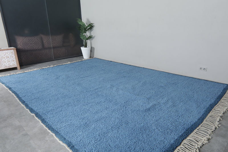 Handwoven Moroccan Rug – Elegant Blue Design - Wool Rug