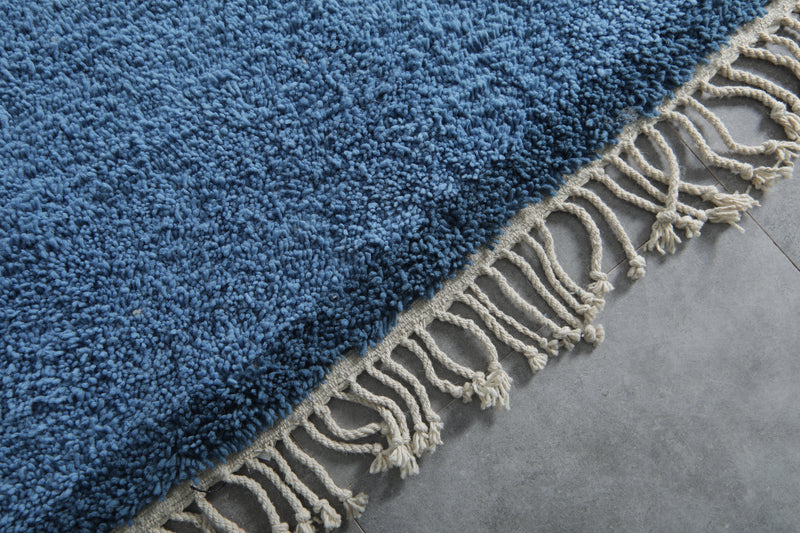 Handwoven Moroccan Rug – Elegant Blue Design - Wool Rug