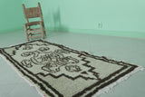 Moroccan berber rug 2.3 X 5.9 Feet - Boucherouite Rugs