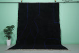 Moroccan Black Rug - Handwoven 8.2 x 10.8 Feet | Modern Wool Design