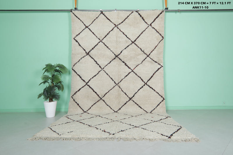 Diamond Moroccan Rug - 7 x 12.1 Feet | Beni Ourain Style