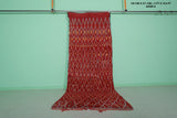 Red Vintage Moroccan Runner Rug 4 X 10.2 Feet