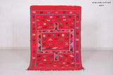 Handwoven Red kilim rug 3.4 ft x 4.8 ft