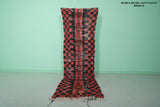 Long Moroccan Runner Rug Red 2.9 X 9.2 Feet