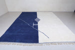 Custom Blue and White Berber rug - Handmade Beniourain rug