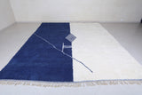 Custom Blue and White Berber rug - Handmade Beniourain rug