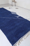 Custom Blue and White Berber rug - Handmade Beniourain rug